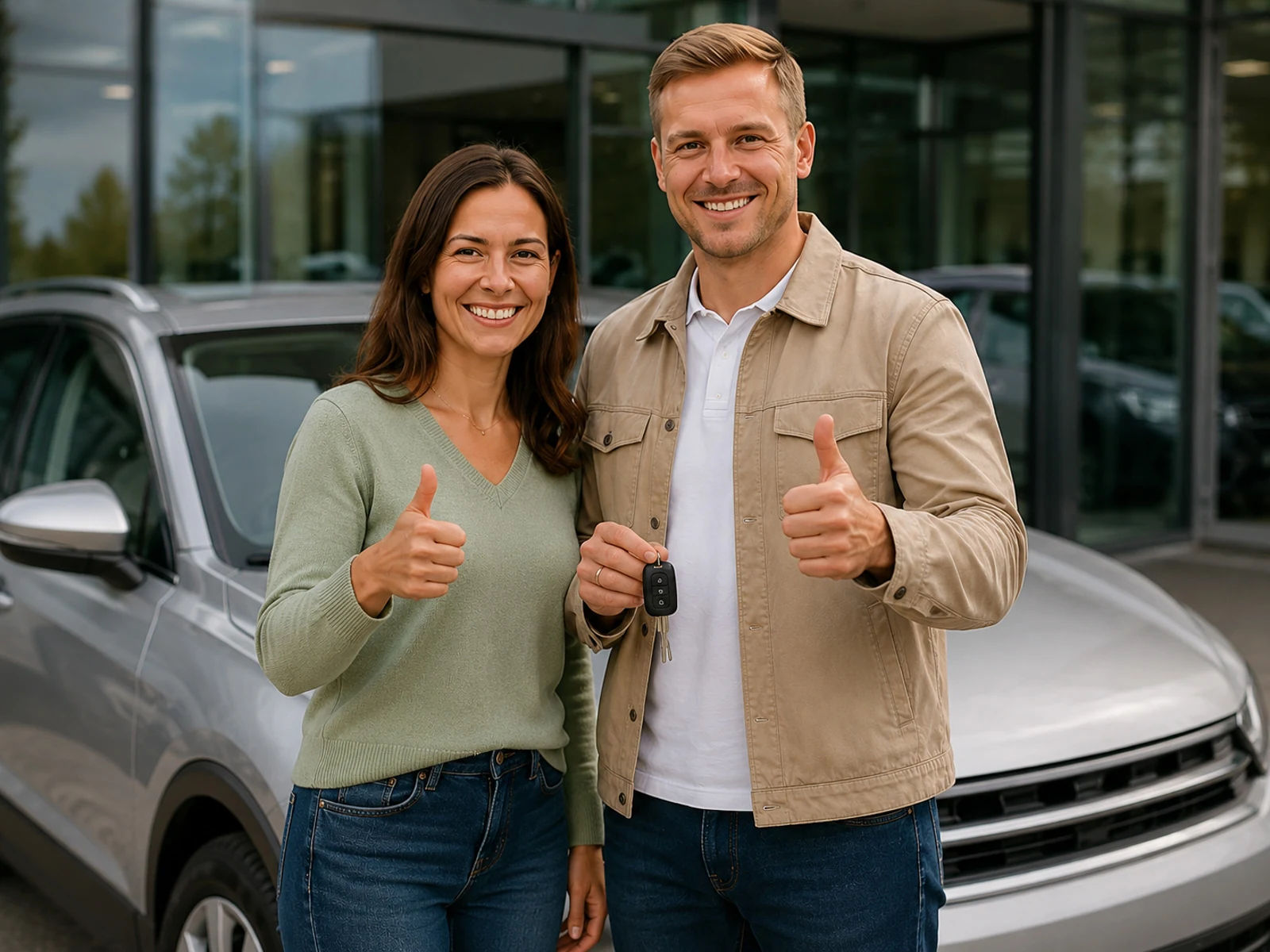 Zufriedene Kundin nach dem Autoverkauf in Iserlohn